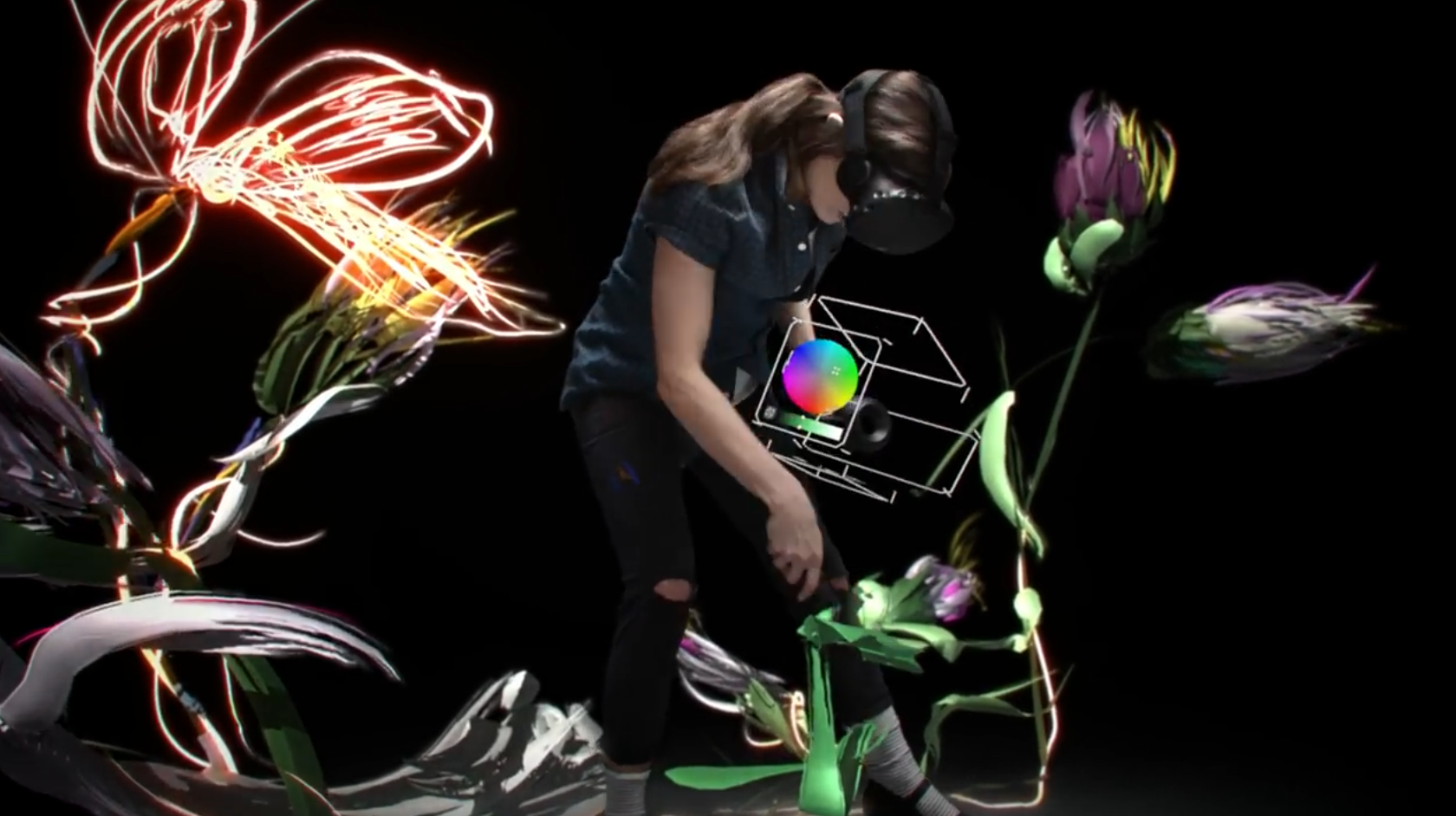 Using green screens is the best way to show virtual reality without putting on a headset